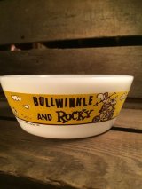 ROCKY & BULLWINKLE WESTFLELD BOWL　ビンテージ ロッキー＆ブルウィンクル カートゥーン チリボウル ウエストフィールド ミルクガラス キッチンウェア アメリカ雑貨 60年代