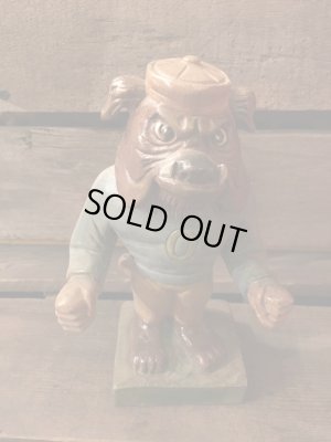 画像1: Wood Bull Dog College Mascot Figure
