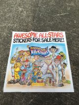 AWESOME! ALL-STARS BASEBALL STICKERS & BUBBLE GUM POSTER