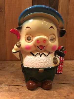 画像1: 80s Vintage Lenticular Pig Piggy Bank(80年代　ビンテージ　レンチキュラー　豚　陶器　貯金箱）