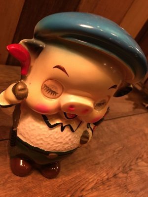 画像6: 80s Vintage Lenticular Pig Piggy Bank(80年代　ビンテージ　レンチキュラー　豚　陶器　貯金箱）
