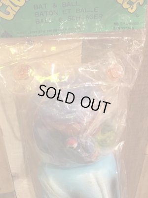 ビンテージのマッドボールバットとボールの袋入り