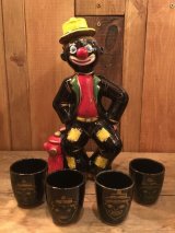 HOBO CLOWN Vintage Decanter Shot Glass Set　ビンテージ　ホーボークラウン　デキャンタ　ショットグラス　セット　50年代頃　ヴィンテージ