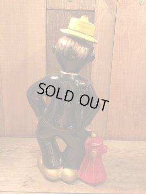 50年代頃のホーボークラウンの陶器製デキャンタ＆ショットグラス4点セット