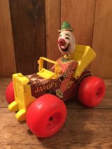 Clown Vintage  Fisher Price Jolly Jalopy ビンテージ　フィッシャープライス社　ピエロ　クラウン　木製　60年代　ヴィンテージ