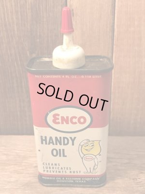 50〜60年代頃のガソリン・オイル会社ENCO(エンコ)エッソのオイルドロップのハンディーオイル缶