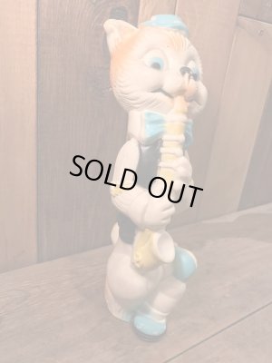 1960年代頃のソフビ製スクイーズトイlan Jay Clarolyte社のネコのフィギュア