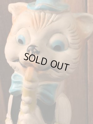 1960年代頃のソフビ製スクイーズトイlan Jay Clarolyte社のネコのフィギュア