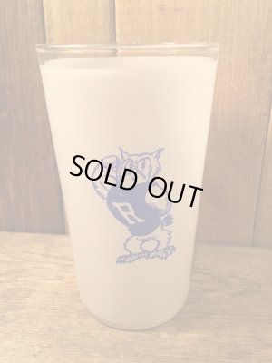 60〜70年代頃のラグビーチームデザインのペナント柄カレッジグラス