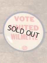 Vote United Wilmette Can Badge　ビンテージ　缶バッジ　60年代頃　ウィルメット　バッチ　ヴィンテージ
