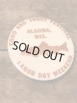 Coho And Trout Festival Can Badge　ビンテージ　缶バッジ　70年代　バッチ　ヴィンテージ