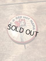 I Am A Red Hot Mama Can Badge　ビンテージ　缶バッジ　バッチ　ヴィンテージ　50年代　vintage