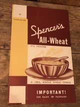 Spencer's All Wheat Paper Box　ビンテージ　シリアル　ペーパーボックス　アドバタイジング　企業物　30年代　ヴィンテージ　vintage