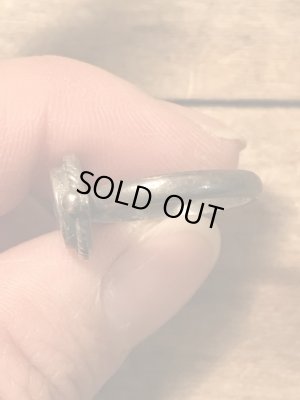 ターコイズのピースマークモチーフのビンテージリング