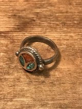 Turquoise Silver Ring　ビンテージ　ターコイズ　指輪　ヒッピー　ピース　シルバーリング　60年代　ヴィンテージ　vintage