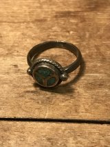 Turquoise Silver Ring　ビンテージ　ターコイズ　指輪　ヒッピー　ピース　シルバーリング　60年代　ヴィンテージ　vintage
