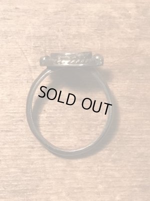 ターコイズのピースマークモチーフのヴィンテージ指輪