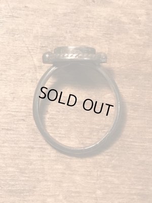 ターコイズのピースマークモチーフのビンテージリング