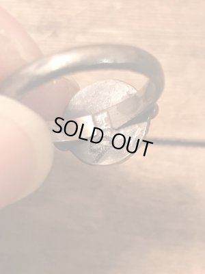 ターコイズのピースマークモチーフのヴィンテージ指輪