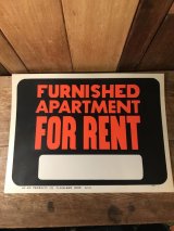 Furnished Apartment For Rent Hardware Sign　看板　ビンテージ　企業　70年代　サイン　ヴィンテージ　vintage