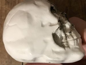 陶器製のスカルのヴィンテージソルト&ペッパー