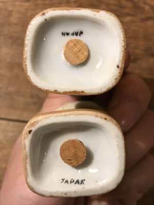 陶器製のビリケンさんのヴィンテージソルト&ペッパー