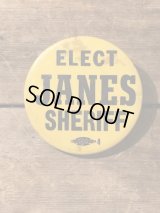 Elect Janes Sheriff Can Badge　缶バッジ　50年代　バッチ　ヴィンテージ　vintage