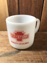 Keystone Gasoline Fedral Mug　キーストーン　60年代　マグカップ　フェデラル　ガソリン　ミルクガラス　ファイヤーキング　ヴィンテージ　vintage