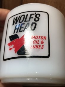 他の写真3: Wolf's Head Motor Oil Fedral Mug　ウルフズヘッド　60年代　マグカップ　フェデラル　モーターオイル　ミルクガラス　ファイヤーキング　ヴィンテージ　vintage