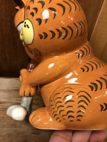 他の写真1: Garfield Golfer Ceramic Bank　ガーフィールド　ビンテージ　陶器　貯金箱　80年代