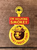 Smokey Bear Tab Badge　スモーキーベア　ビンテージ　タブ　バッジ　アドバタイジング　企業キャラクター　60年代