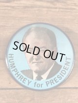 Humphrey For President Plastic Lenticular Badge　ハンフリー　ビンテージ　バッジ　レンチキュラー　副大統領　60年代