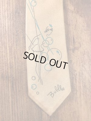 50年代頃のピンナップガールのヴィンテージレーヨンネクタイ