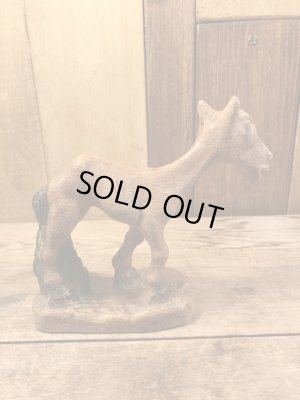 40年代頃の馬モチーフのビンテージ木彫りフィギュア