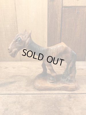 40年代頃の馬モチーフのビンテージ木彫りフィギュア