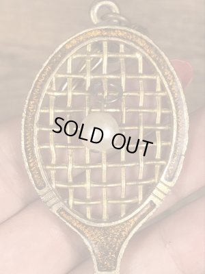 70年代頃〜のパールの玉が付いたテニスラケットのビンテージキーホルダー