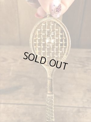 70年代頃〜のパールの玉が付いたテニスラケットのビンテージキーホルダー