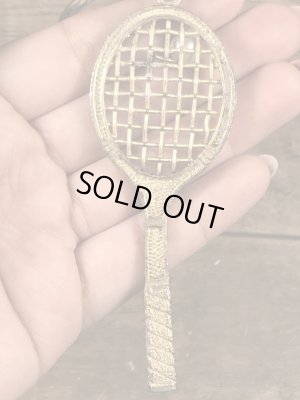 テニスラケットのエナメル加工のビンテージキーホルダー