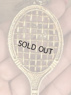 70年代頃〜のパールの玉が付いたテニスラケットのビンテージキーホルダー