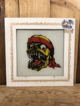 Skete Bandana Skull Glass Wall Tapestry　スカル　ビンテージ　ガラスプレート　バンダナ　スケート　80年代