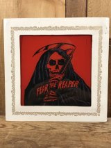 Fear The Reaper Glass Wall Tapestry　死神　ビンテージ　壁掛け　ガラスプレート　80年代