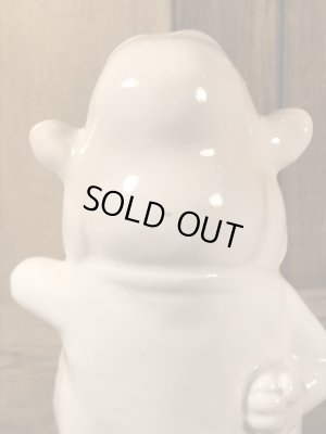 クレイス社製のラインストーンの目が付いたおじさんの60年代ビンテージセラミックフィギュア