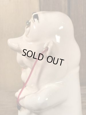 クレイス社製のラインストーンの目が付いたおじさんの60年代ビンテージセラミックフィギュア