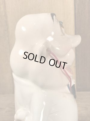 クレイス社製のラインストーンの目が付いたおじさんの60年代ビンテージセラミックフィギュア