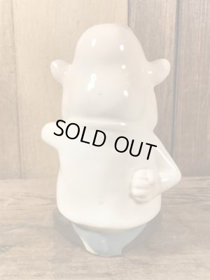 クレイス社製のラインストーンの目が付いたおじさんの60年代ビンテージセラミックフィギュア