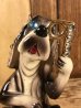 クレイス社製のラインストーンの目が付いた犬の60年代ビンテージセラミックフィギュア