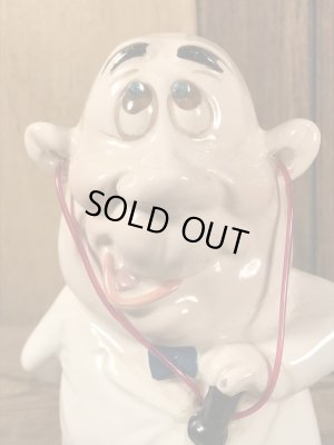 クレイス社製のラインストーンの目が付いたおじさんの60年代ビンテージセラミックフィギュア