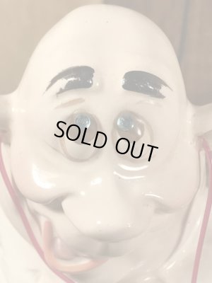 クレイス社製のラインストーンの目が付いたおじさんの60年代ビンテージセラミックフィギュア