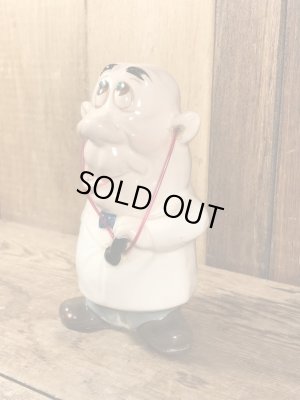 クレイス社製のラインストーンの目が付いたおじさんの60年代ビンテージセラミックフィギュア