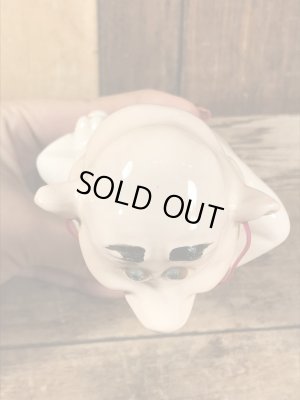 クレイス社製のラインストーンの目が付いたおじさんの60年代ビンテージセラミックフィギュア